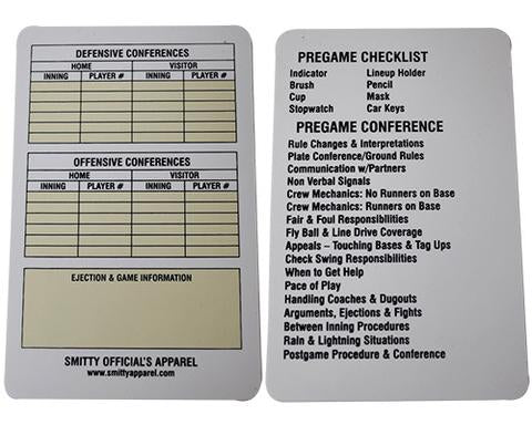 ACS538 Smitty Baseball/Softball Reusable Game Card - Officially Dalco