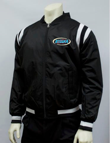 KY-BKS227- KHSAA Smitty Collegiate Style Black Jacket w/ Black & White Side Insets
