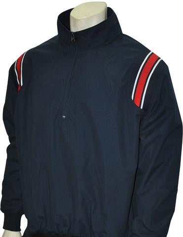 BBS320 NY/Red/White - Smitty Long Sleeve Microfiber Shell Pullover Jacket W/ Half Zipper