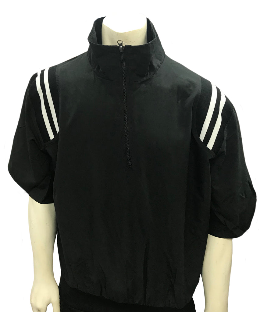 BBS324 BLK/WHT - Smitty 1/2 Sleeve Pullover Jacket W/ Half Zipper - Officially Dalco