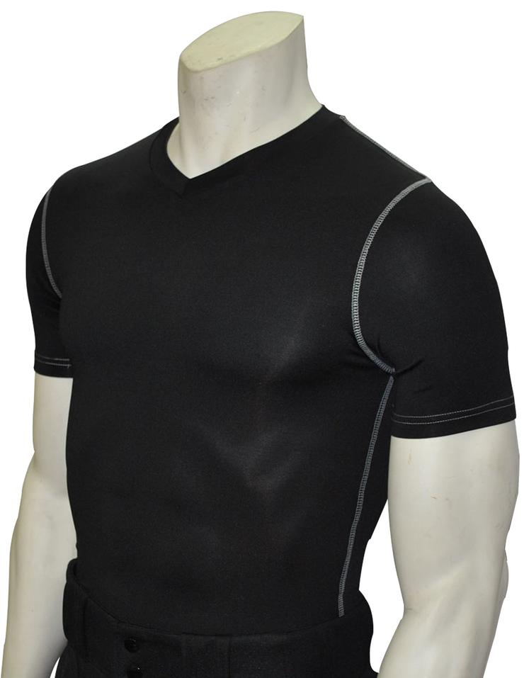BKS411-Smitty Black Compression Short Sleeve V-Neck Shirt - Officially Dalco