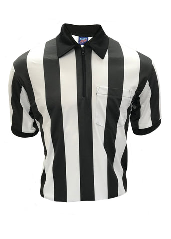 D741P - Dalco Short Sleeve 2" Black & White Stripe Football Officials Referee Shirt with Moisture Management Fabric
