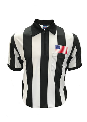 D745P -  Football Short Sleeve Fully Dye Sublimated 2 1/4" Shirt Black & White Stripes- High Quality Moisture Management Fabric