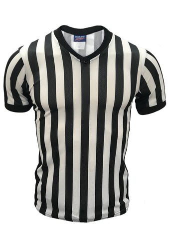 D815 - "CLEARANCE ITEM" Dalco Basketball Officials V Neck Shirt with Black Side Panel With Cooling Mesh Fabric