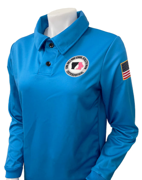 USA403IGU-BB - IGHSAU Women's Long Sleeve "BRIGHT BLUE" Volleyball Shirt