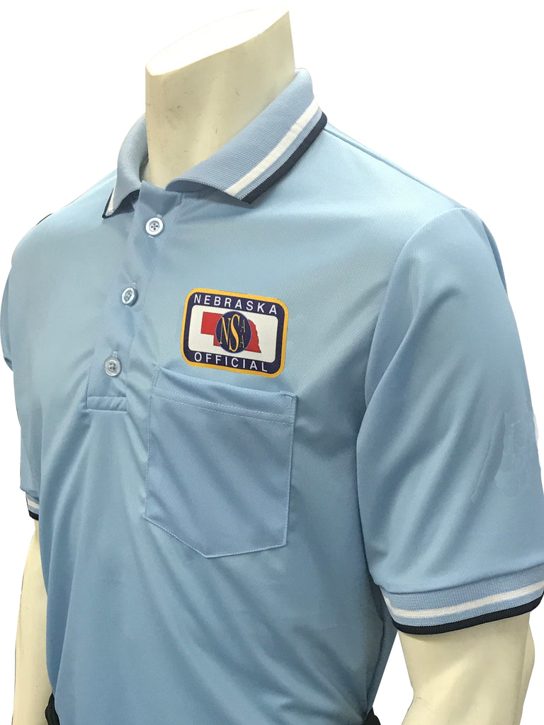 USA300 Nebraska Baseball Men's Short Sleeve Ump Shirt Powder Blue - Officially Dalco