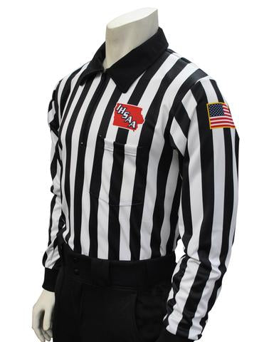 USA730 100IA - Dye Sub Iowa Football Foul Weather Long Sleeve 1 Inch Stripe - Officially Dalco