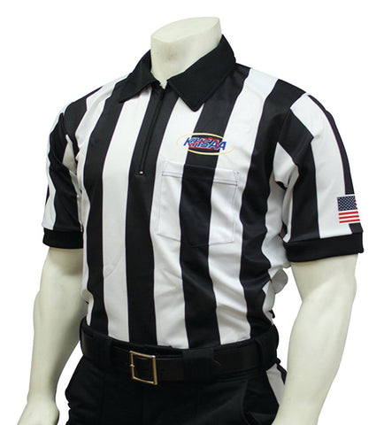 KY-FBS117M - Smitty 2" Stripe Performance Mesh Short Sleeve Shirt - KHSAA Logo Embroidered - NO FLAG
