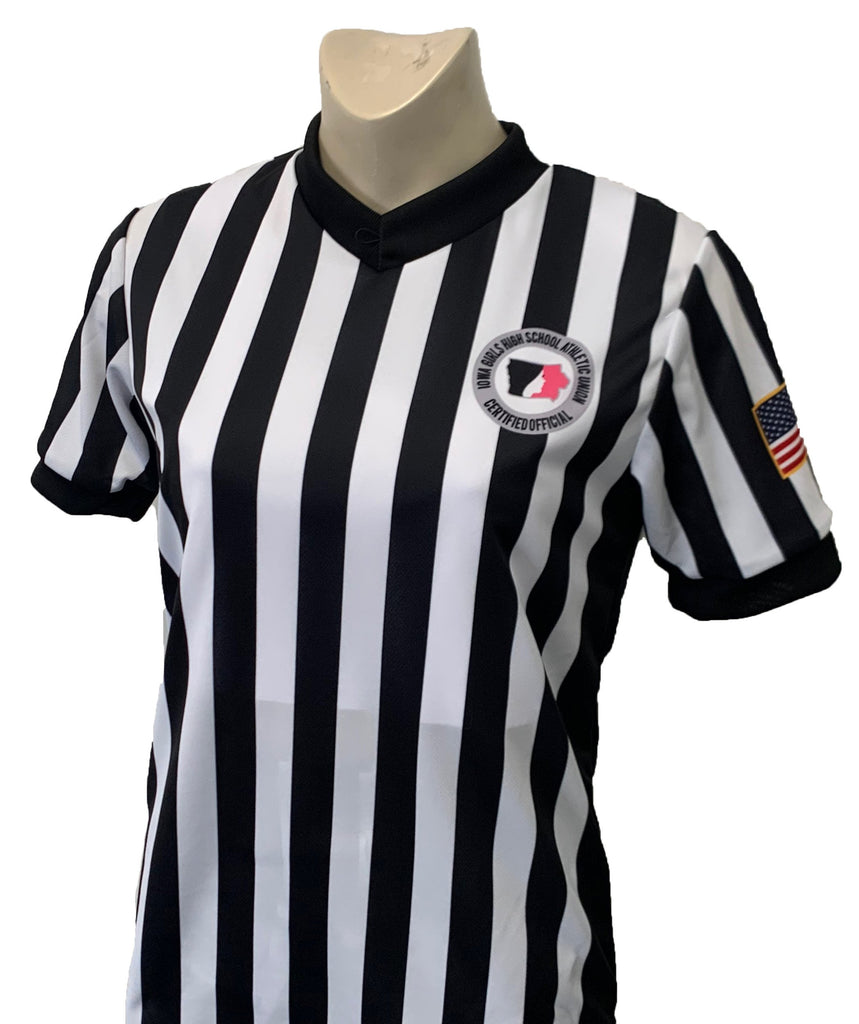 USA212IGU-607 - Smitty "Made in USA" - IGHSAU Women's "BODY FLEX" Short Sleeve Basketball V-Neck Shirt - Officially Dalco