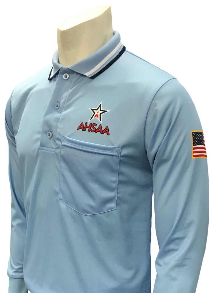 USA301 AL Ump Long Sleeve Shirt New Logo Above Pocket Powder Blue - Officially Dalco