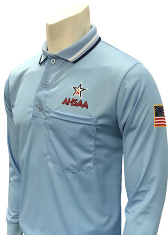USA301 AL Ump Long Sleeve Shirt New Logo Above Pocket Powder Blue