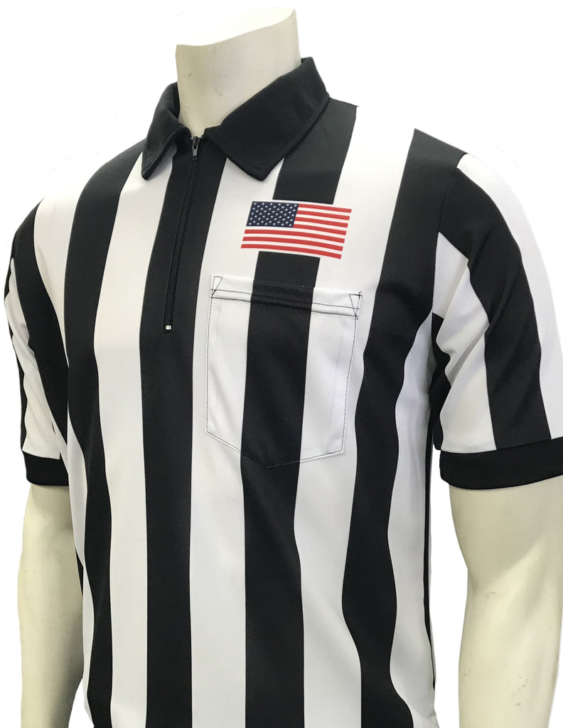USA117-607 - Smitty USA - "BODY FLEX" Football Short Sleeve Shirt w/ Flag Over Pocket - Officially Dalco